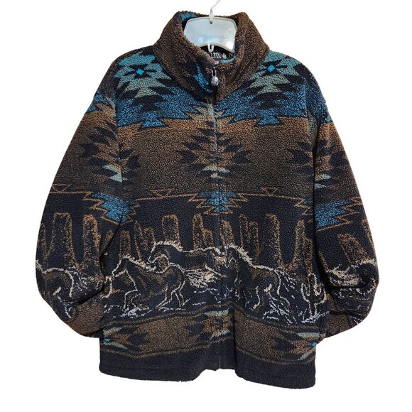 Vintage Outback Trading Co. Unisex Size Small Southwestern Wild Horse Pattern - Picture 1 of 7
